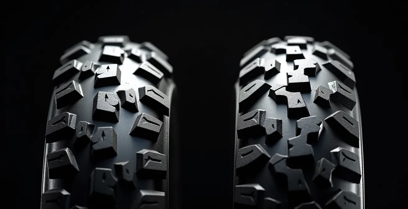 Comparación detallada de dibujos de neumáticos mixtos para motos trail
