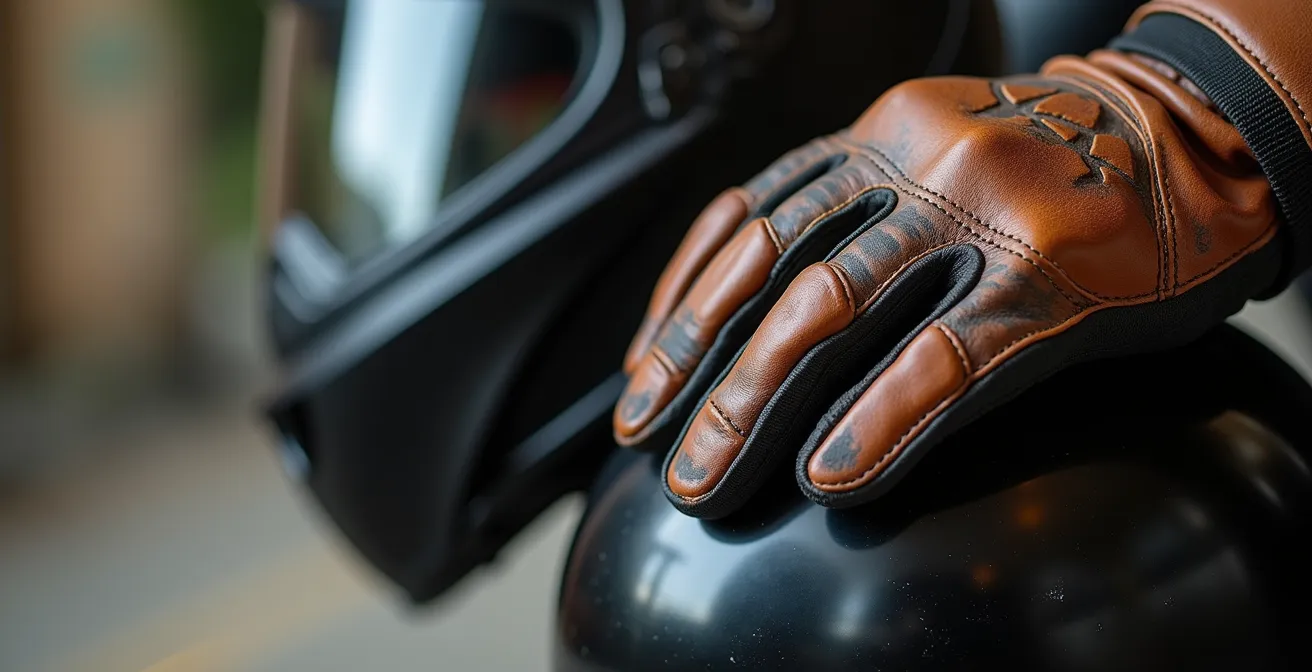 Detalle macro del equipamiento de protección como símbolo de aceptación de la vulnerabilidad