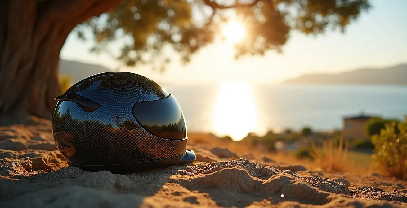 Cuidado y protección UV de un casco de fibra de carbono en ambiente mediterráneo